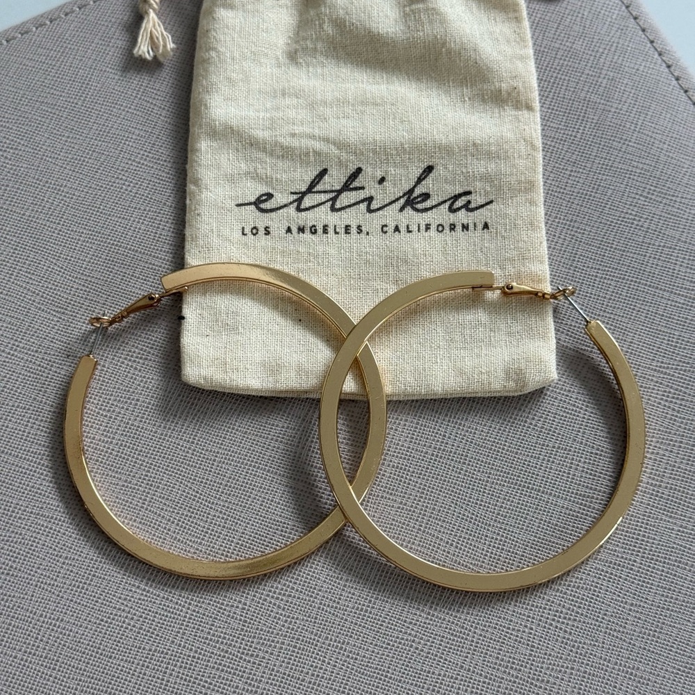 Ettika Large Gold Hoop Earrings